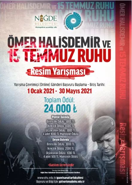 Ömer Halisdemir ve 15 Temmuz Ruhu Resim Yarışması
Bilgi İçin: basin.ybu.edu.tr/?p=36675
#15TemmuzRuhu #ÖmerHalisdemir #ÜniversitemAYBÜ
<a href="/profdriaydinli/">Prof.Dr.İbrahim AYDINLI</a> <a href="/ybunikonsey/">AYBÜ Öğrenci Konseyi</a>