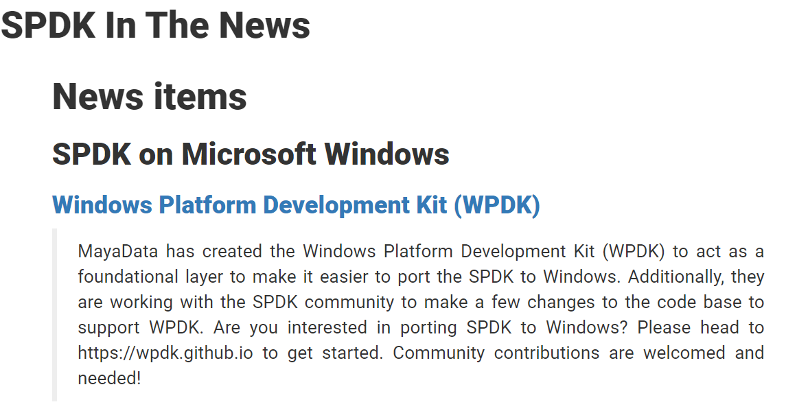 MayaData's tweet photo. #SPDK on #MicrosoftWindows!
Read up how Windows Platform Development Kit (#WPDK) makes it easier to port the #SPDK to #Windows.
https://t.co/XP1uUDtejo @openebs https://t.co/n6iH5nCQ4q