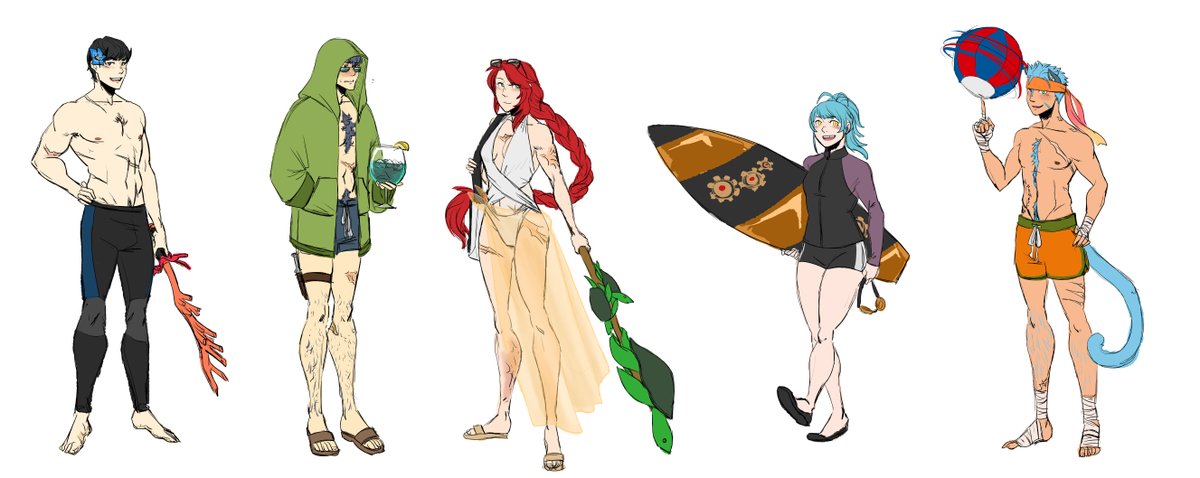 favorite/most-used characters/units from each movement type in FEH as seasonals per season part 3: swimsuit cavalry! Berkut, Python, Titania, Reginn, Ranulf.