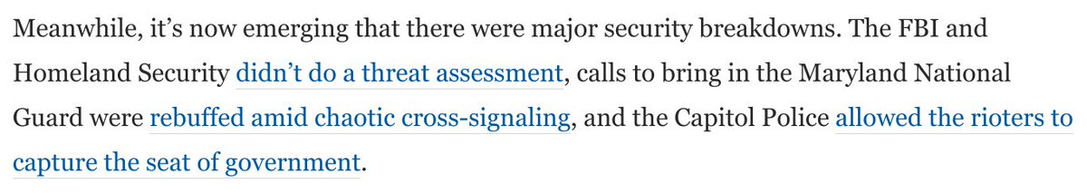Here's a sobering detail:The multiple security failures at the Capitol are already being treated as a propaganda victory by some on the far right, who see this as a sign of corruption and vulnerability:cc  @drvolts https://www.washingtonpost.com/opinions/2021/01/08/capitol-mob-far-right-trump-propaganda/