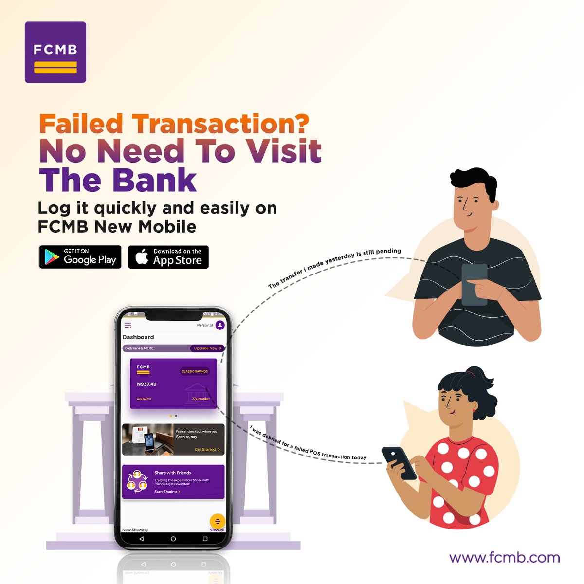 Fcmb On Twitter Did You Experience A Failed Transaction When You Used The Atm Or Pos Or You Transferred Money To A Friend And It Hasn T Been Received Yet Whatever It Is