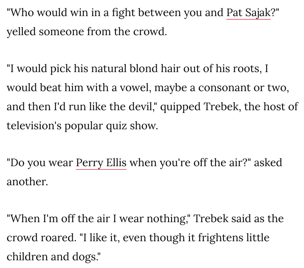 you can never read enough Alex Trebek zingers