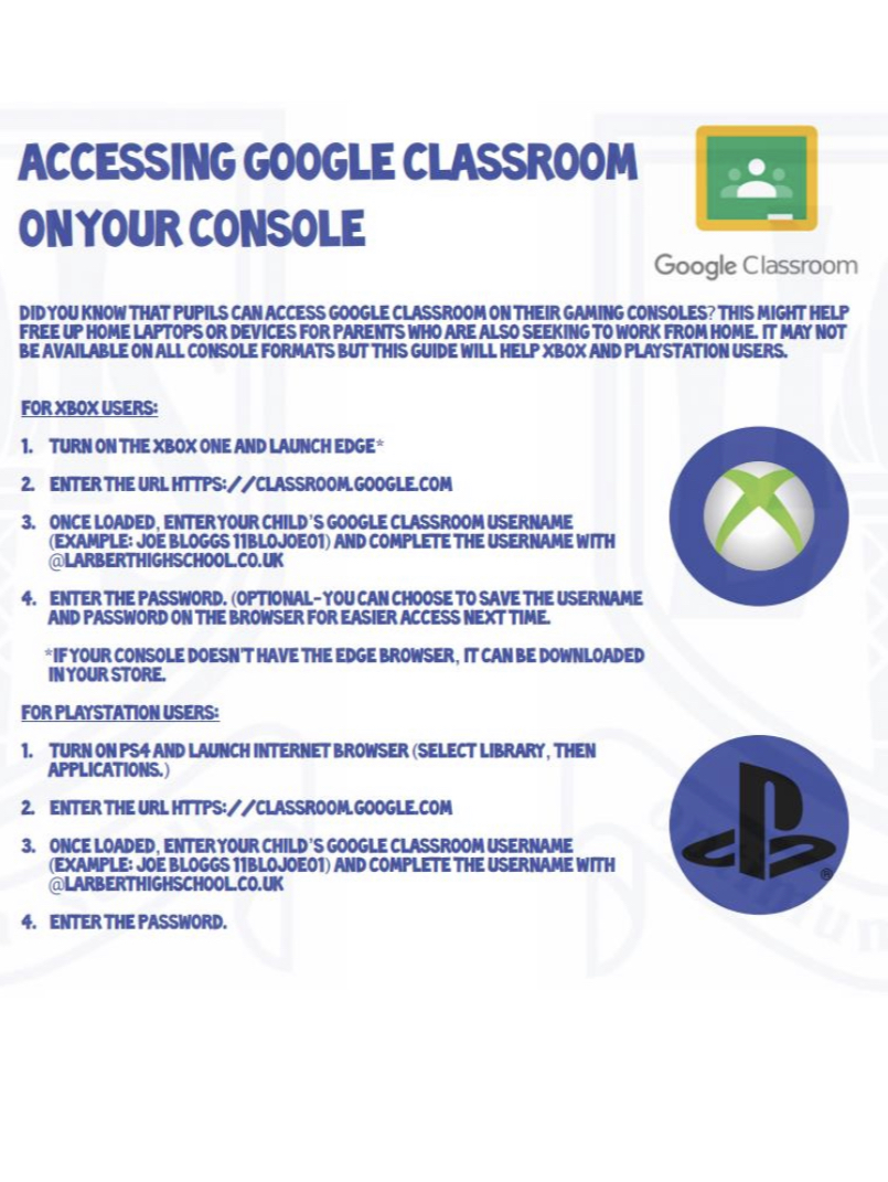 We’ve sent information home today about the arrangements for online learning from Monday. 

We also sent a reminder of all the Google Classroom codes (which pupils have been using all year) and a pupil wellbeing and ICT survey.