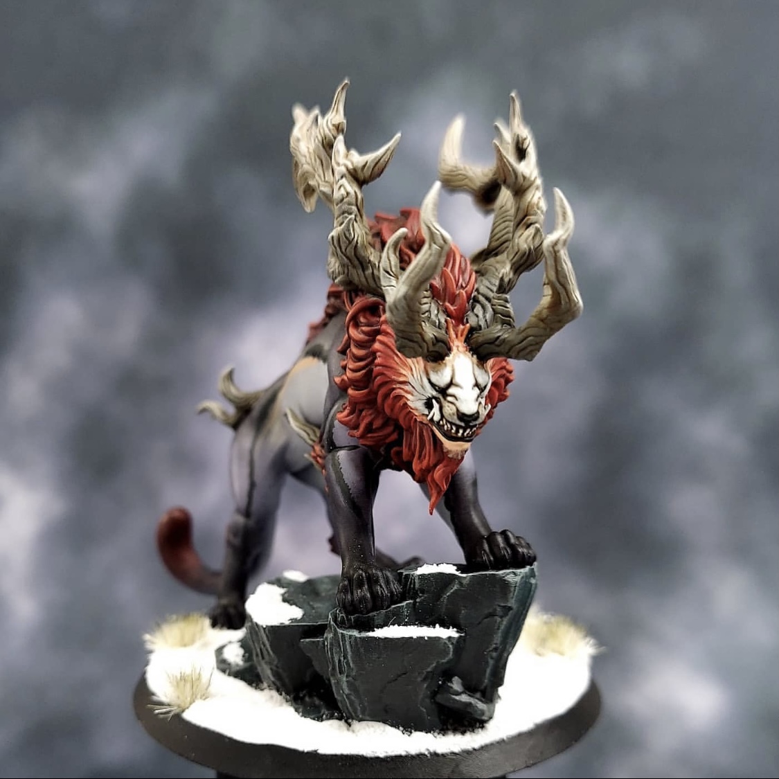 DragonTrappers's tweet photo. Amazing paint job of the Nian Beast by Steven Smith @slsmithminipainting on Instagram! Very well done!
​#dragontrapperslodge #miniatures #3dprinting #3dprinted #printedmini #paintedmini #dnd #dungeonsanddragons #tabletopgames #ttrpg https://t.co/sM5ZZhMH02