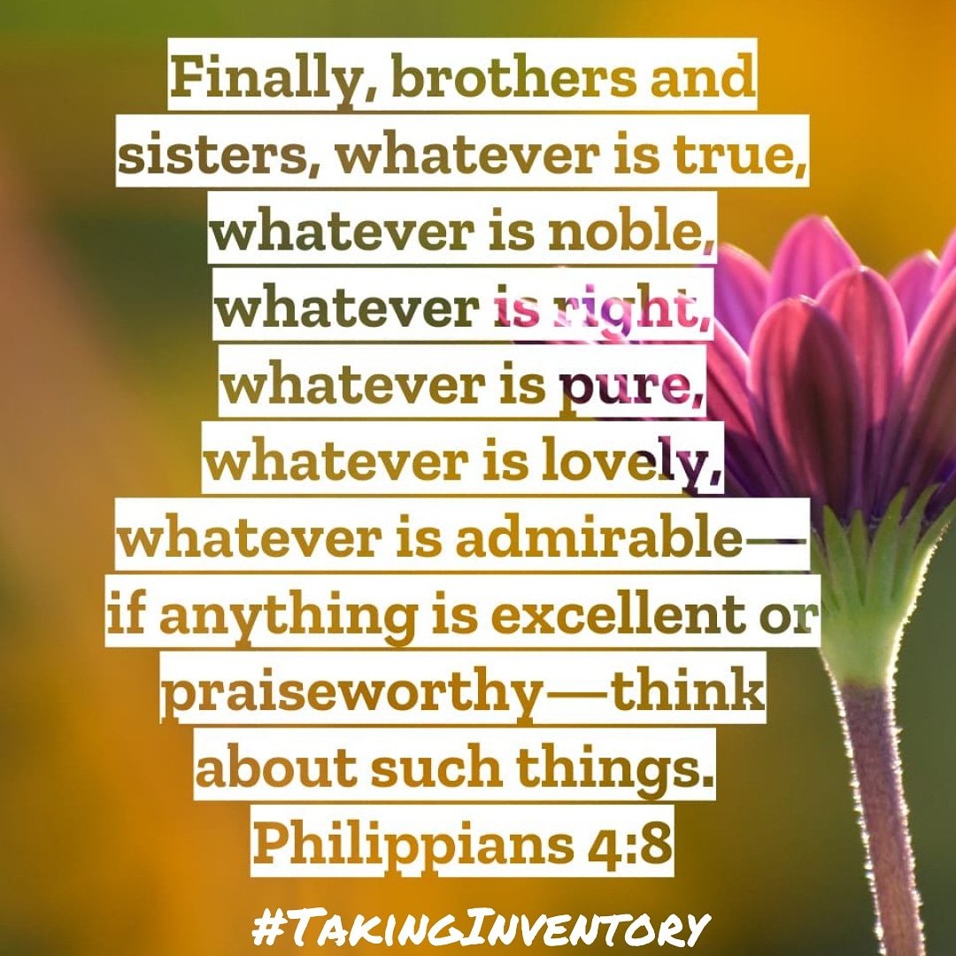 LivBeyondSunday's tweet photo. Day 3 of taking inventory of the influences in our lives. Why are we taking inventory? Because the things we consume every day effect our thoughts and our whole lives as a result. Meditate on Philippians 4:8 today. #TakingInventory #Day3 #Influences #TakingOurThoughtsCaptive https://t.co/59osQwkrCa