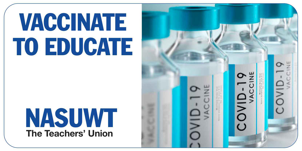 NASUWT's tweet photo. We are calling for teachers &amp; other education staff to be prioritised for Covid vaccines as part of a wider package of enhanced safety measures to support education recovery.
Visit https://t.co/xx4mHZqYce for resources to join the campaign
#vaccinate2educate https://t.co/ItUbtBTZPt
