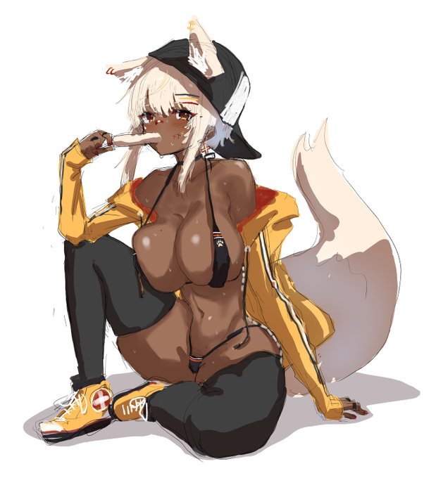 褐色スポーティーなけもみみ作りたい 