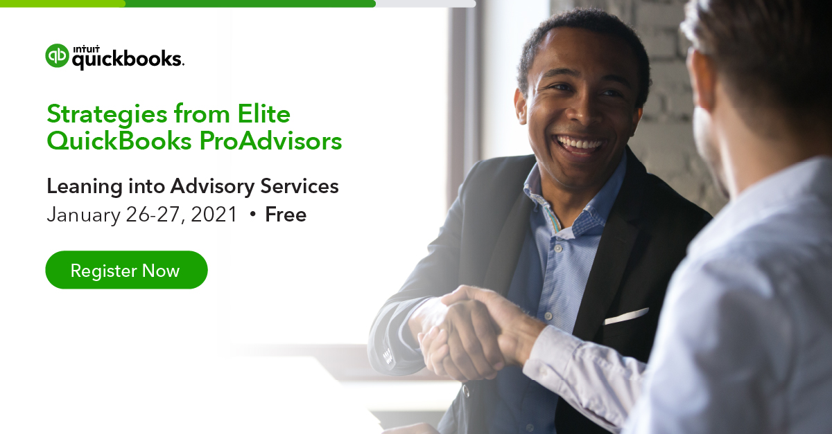 IntuitAccts's tweet image. Interested in growing your accounting or bookkeeping practice? Join Elite #QuickBooks #ProAdvisors for FREE virtual strategy sessions Jan. 26-27. Learn from Intuit experts while earning CPE. Register today: intuit.me/3pODY3F