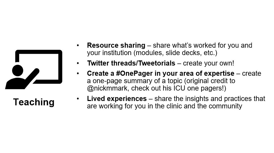 Benefit #2 – TeachingTwitter also provides an excellent platform for teaching. Using the methods described above, med students are in a prime position to serve as teachers. Teaching the subject in a thread allows you to synthesize/summarize key info in a concise format.