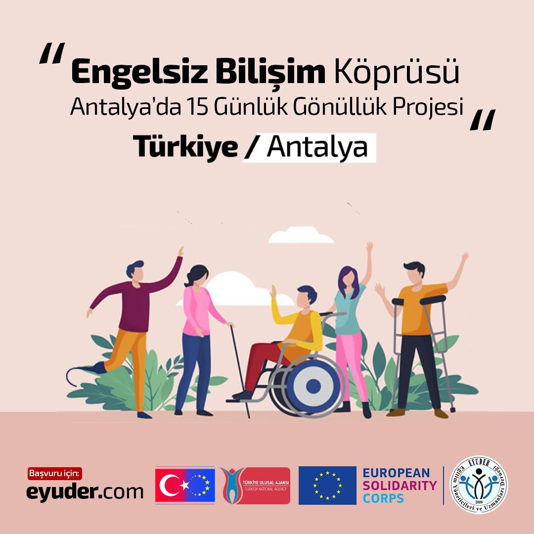 EYUDER tarafından yürütülen <a href="/ulusalajans/">Türkiye Ulusal Ajansı 🇹🇷 Turkish NA</a> tarafından hibelendirilen #EngelsizBilişimKöprüsü isimli ESC Gönüllülük Projesi kapsamında 28 özel gereksinimli bireye Antalya’da gönüllülük fırsatı verilecektir
Ayrıntılar İçin👇
eyuder.org/Haber.aspx?id=…

<a href="/frkkymkc/">Faruk Kaymakcı</a> <a href="/ILKERASTARCI/">İlker Astarcı</a> <a href="/ademcilek/">Adem ÇİLEK</a>