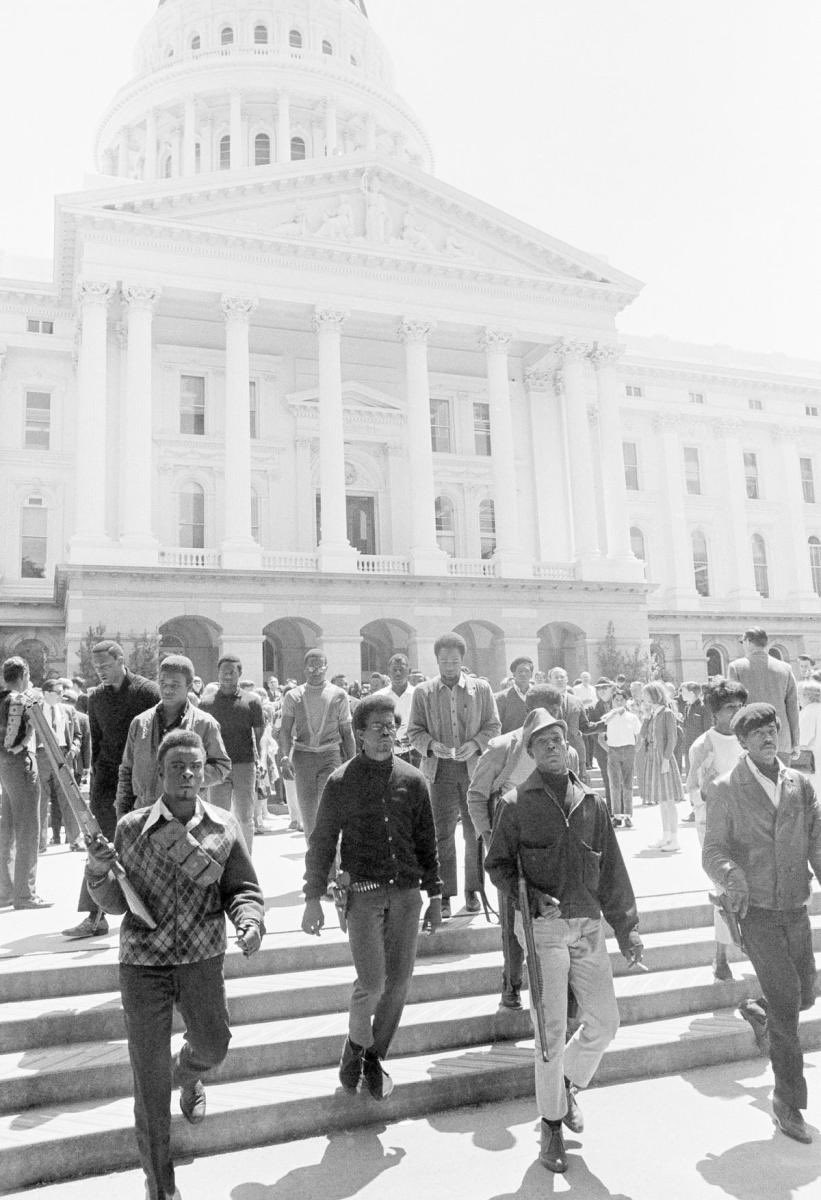 The Black Panthers heard about the proposed law and decided to demonstrate their opposition. On May 2, 1967, 30 members drove to California’s State Capitol building in Sacramento to read a mandate that Huey P. Newton had written called “Executive Mandate Number 1.”