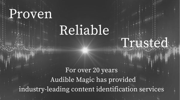 audiblemagic's tweet image. Top platforms trust Audible Magic&apos;s proven and reliable ACR technology to manage copyrighted content.  Learn what industry leaders expect from their ACR vendor: bit.ly/2JDK6Ms  

#ACR #automaticcontentrecognition #contentidentification #audiblemagic