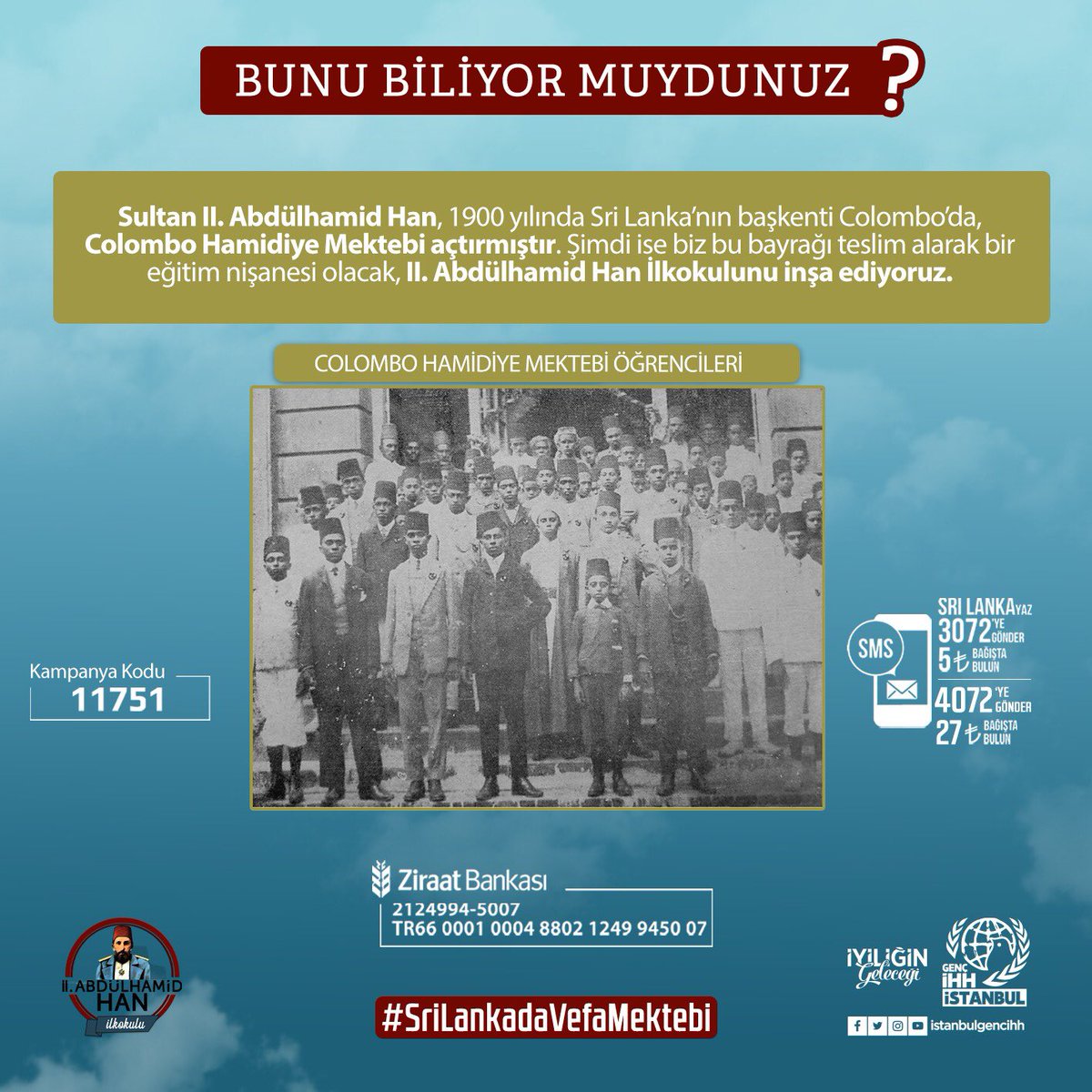 Sri Lanka’nın eğitim ihtiyacına kayıtsız kalmıyor, hep birlikte vefa borcumuzu ödüyoruz.
#SriLankadaVefaMektebi