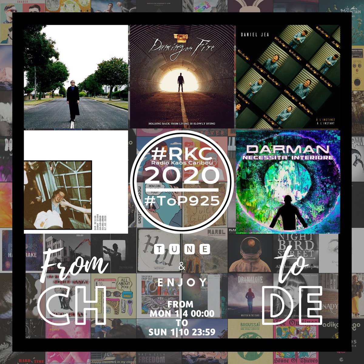 ▂▂▂▂▂▂▂▂▂▂▂▂▂▂
Coming up on #🆁🅺🅲 in
2020 #ToP925
▂▂▂▂▂▂▂▂▂▂▂▂▂▂
PART 4 | CH To DE
▂▂▂▂▂▂▂▂▂▂▂▂▂▂

<a href="/danlyonsmusic/">Dan Lyons</a> | <a href="/dancingonfireCA/">Dancing On Fire</a> | <a href="/jea_daniel/">Daniel Jea</a> | <a href="/dannystarrmusic/">Danny Starr</a> | <a href="/darman84/">ÐARMAN🚀</a>

🆃🆄🅽🅴 📻 radiokc.fm