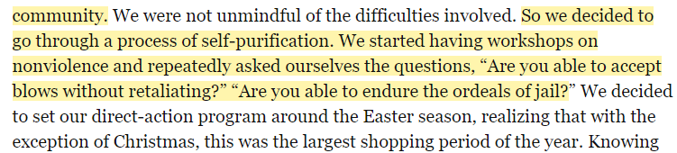 15. Even so, we need to be clear about our purpose: ending abortion. Yes, she trolls us. But we must ask ourselves what Martin Luther King, Jr. asked those in his nonviolence workshops: “Are you able to endure blows without retaliating?”  https://bit.ly/3jt8AnM&nbsp;