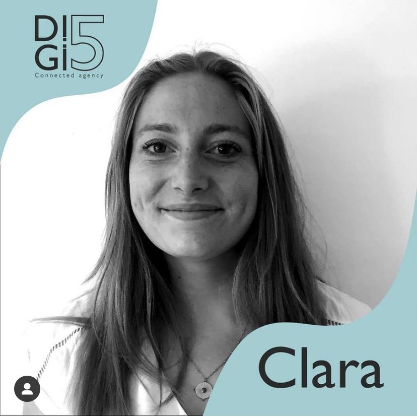 5Digi's tweet photo. Last but not least, Clara, chargée de projets événementiels en binôme avec Estelle 🎉
Découvrez en plus ici 👉🏻 https://t.co/TlvQsRPQnx

#DigitalBattle #EFAP #ICART #Bordeaux https://t.co/4WLCFfNlW0