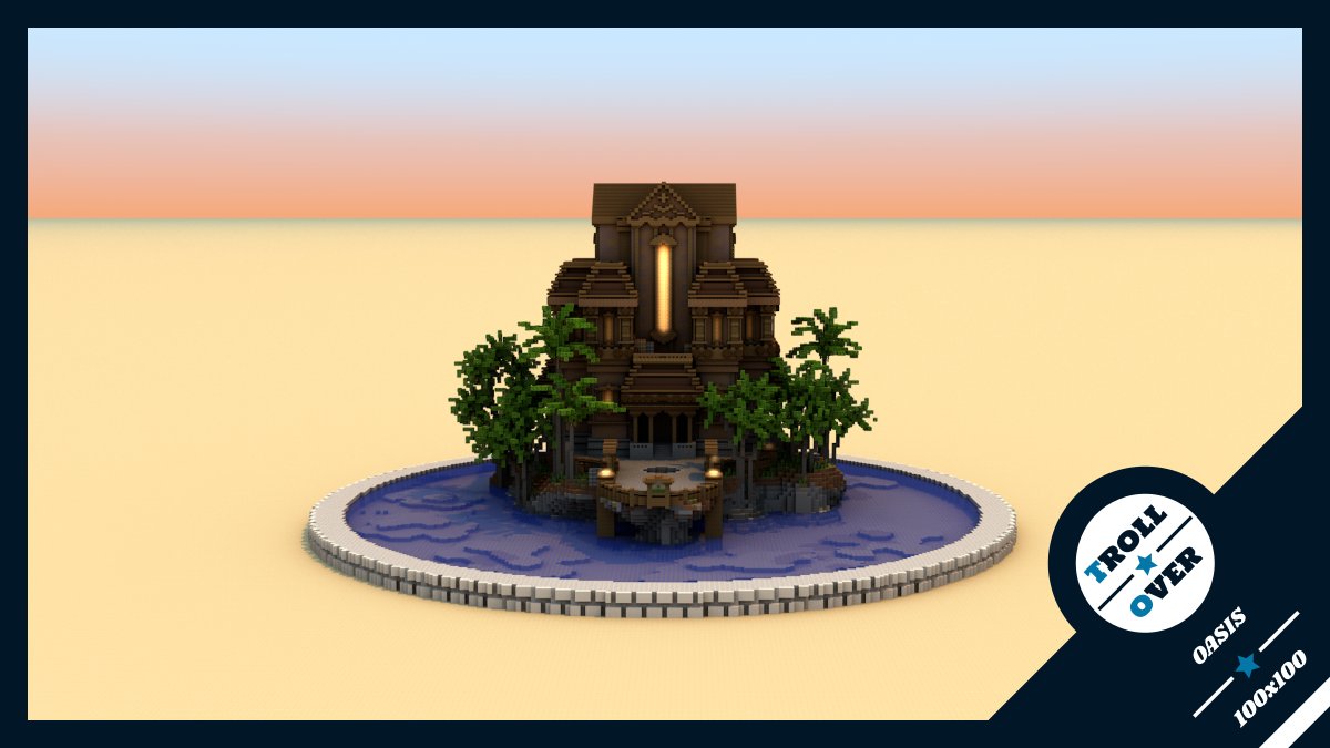 TrollOverST's tweet photo. OASIS | 100x100
Thematic: Tropical
Builder: @roc_ney64_
Render: @ctdecasf
TrollOver Discord: https://t.co/P3rX04Ka2u
Status: Sold to @VillalandNet
#Minecraft #Minecraftbuilds #minecraft建築コミュ #MinecraftServer #BuildersRefuge #MarketPlaces #TrollOver #BuildersHispanos https://t.co/poSAzvmFow