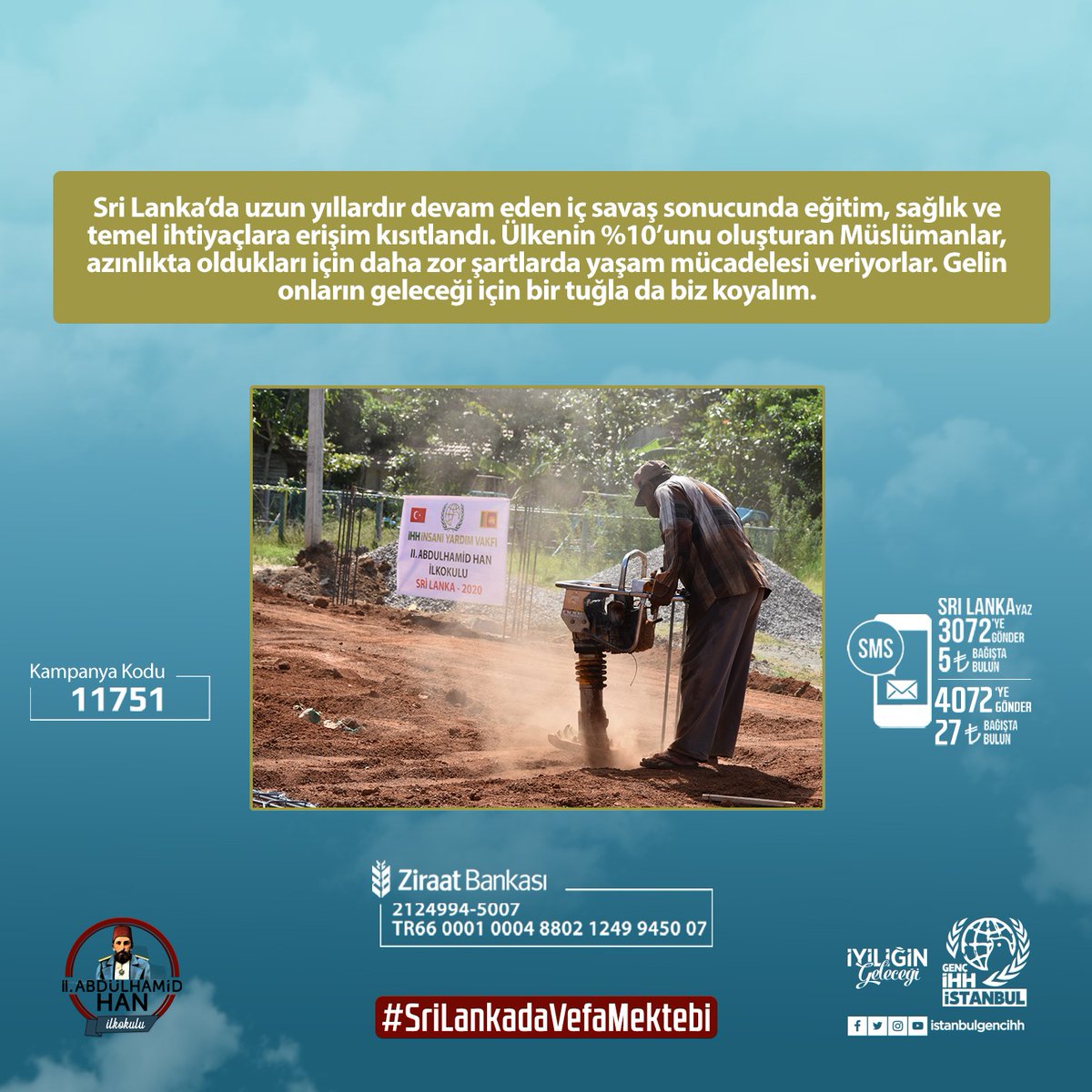 Ecdadımızın iyilik olarak ulaştırdığı yardımları bugün de devam ettiriyoruz.
#SriLankadaVefaMektebi