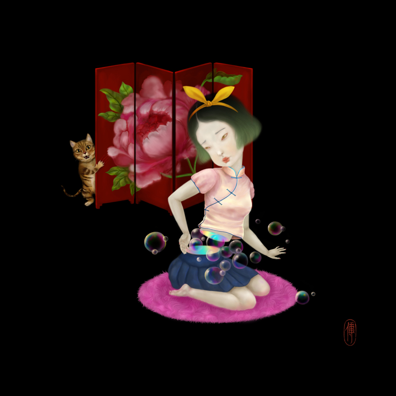 My piece "Not Guilty Pleasure" for the <a href="/wowbywow/">WOW x WOW</a> 
 online group show #wakethemoon is now live on wowxwow.com/wake-the-moon. The show will be on view until 29th Jan 2021! 
#sonyafu #wowxwow #artshow #art #cheongsam #mandarincollar #cat