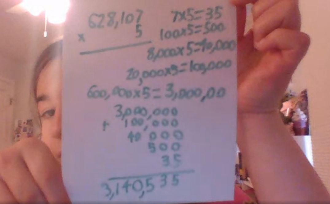 TeachSancheese's tweet photo. They are doing it! Up to Eight Digit by One Digit Multiplication using a strategy their our choice!! #Goals2021 #ChatsWORTHY https://t.co/mQ37gwYo8p