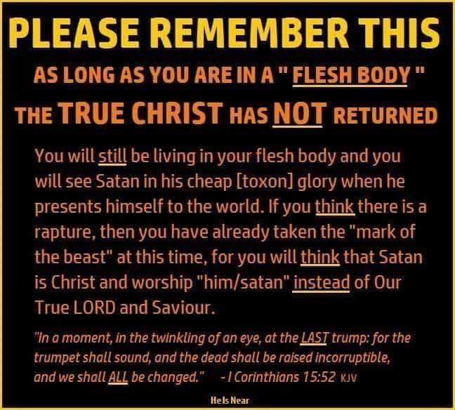 WaitForChrist's tweet photo. Mark 13:37 And what I say unto you I say unto all, Watch.
#SatanComesFirst #WaitForChrist #EndureUntilTheEnd
The #Rapture is a lie! https://t.co/gKzHZT29fk