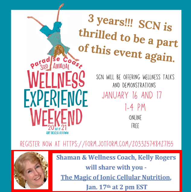 SAVE THE DATE 😎 WELLNESS WEEKEND JAN 16 & 17 👏 ONLINE & FREE 
REGISTER 👉form.jotform.com/203325748427155

DON'T MISS ✨ Kelly Rogers'  The Magic of Ionic Cellular Nutrition on Jan 17th at 2 pm EST

#holistic #health #shift #energy #healing #light #ionic #tracemineral #cellularnutrition