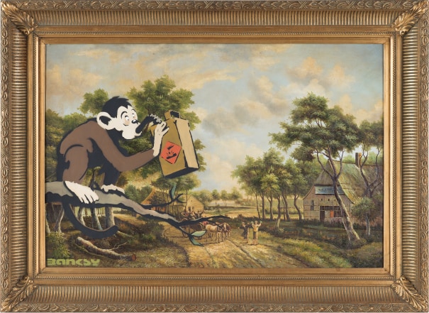 10) Masterworks has offered two Banksy's to investors.'Money Poison' is a satirical commentary on the excess of modern-day gasoline consumption, or a critique on animal cruelty.It brims with the sardonic humor and socio-political themes quintessential of the artist’s oeuvre.