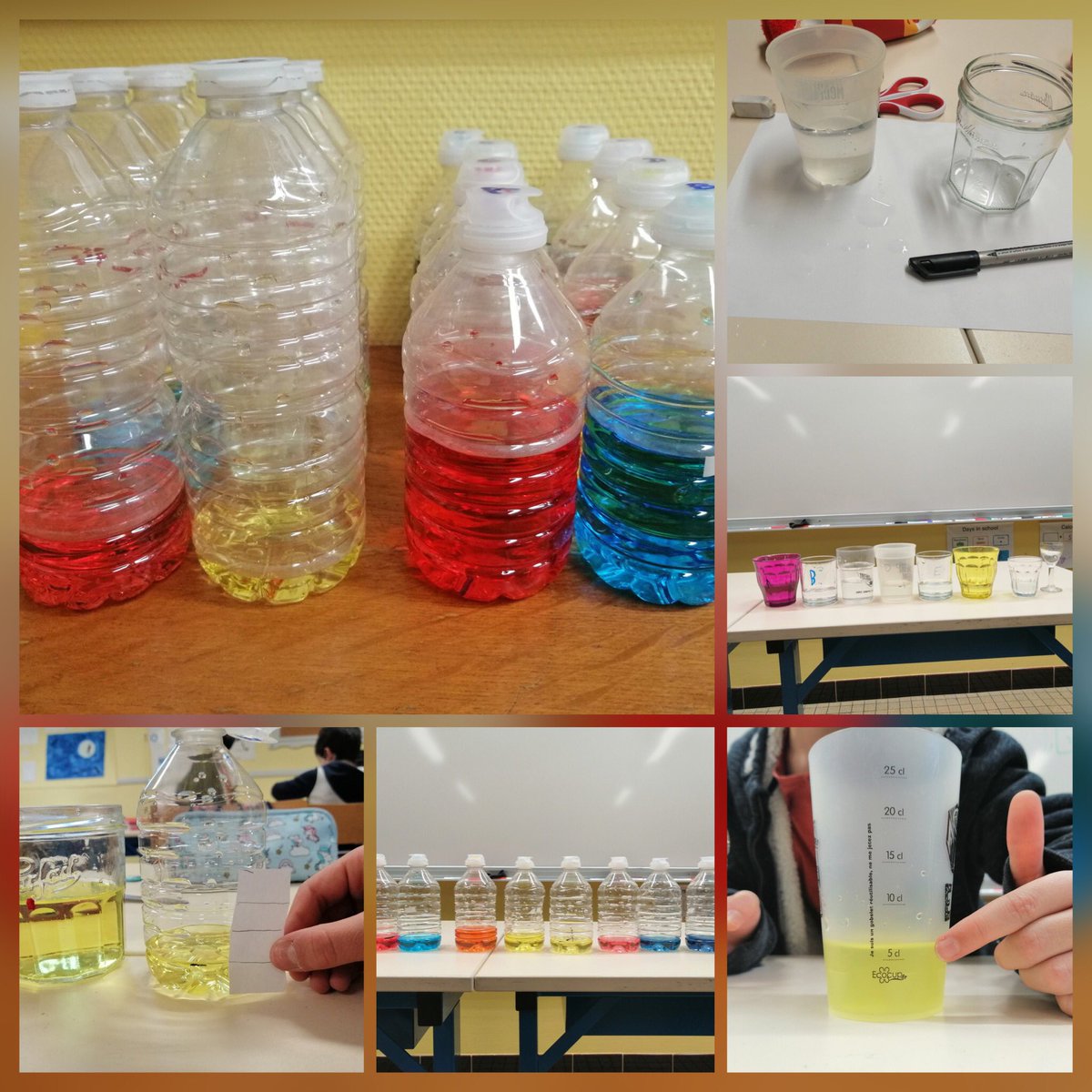 IENPOUEST's tweet photo. Défis #fractions et #Contenances en #CM1 à l’école d’application d’@Allard_Ferry pour construire la notion de graduation et d’étalon de mesure. ➡️ Le nécessaire triptyque #ManipulerVerbaliserAbstraire en action ! @MariePaquet86 @CTorossian_Off https://t.co/0fEtWoTI9E
