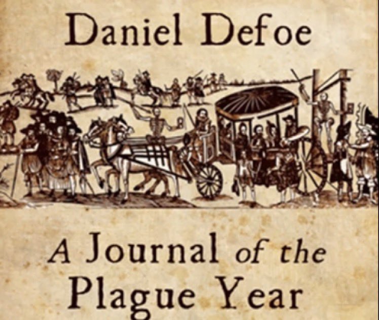 4/. In his 1722 “A Journal of the Plague Year” about the bubonic plague, Daniel Defoe writes how the govt tried “to suppress the printing of such books as terrify’d the people."Beyond familiar literary dystopias (Oceania, World State, Gilead etc), lessons are buried everywhere.