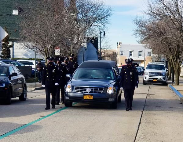 NYPDCeremonial's tweet photo. In 1977 Sgt. Joseph Lawless retired @NYPD69Pct . This morning he was shoulder carried to his final resting place. Thank-you #LawlessFamily for sharing a photo of the Sarge when he was a rookie P.O.
R.I.P. Sergeant 
#RockvilleCenterNY 
#FidelisAdMortem 
#Retired44years https://t.co/BJWOOeeTMl