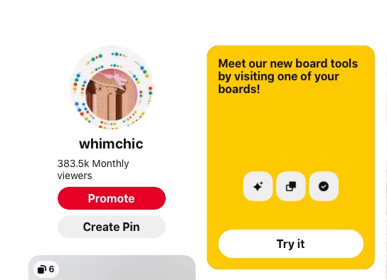 whimchic's tweet image. Yay, new .@Pinterest #boardtools on desktop 🖥️, to better organize and for online &apos;house-keeping!&apos;.