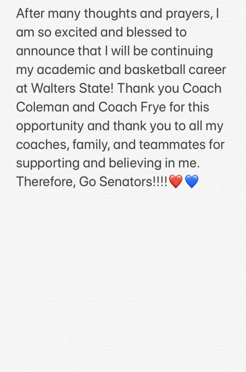 mltanner03's tweet photo. @CoachCol3man @BethFrye04 @WaltersStateWBB @Derek_Creech3 Go Senators!❤️💙 https://t.co/Js6LcgtLcu