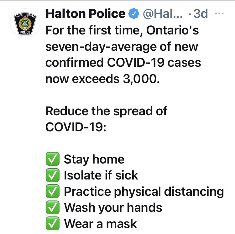 Hey  @haltonpolice, I have another method of not spreading  #COVID19 - not vacationing in  #Florida during a national lockdown.