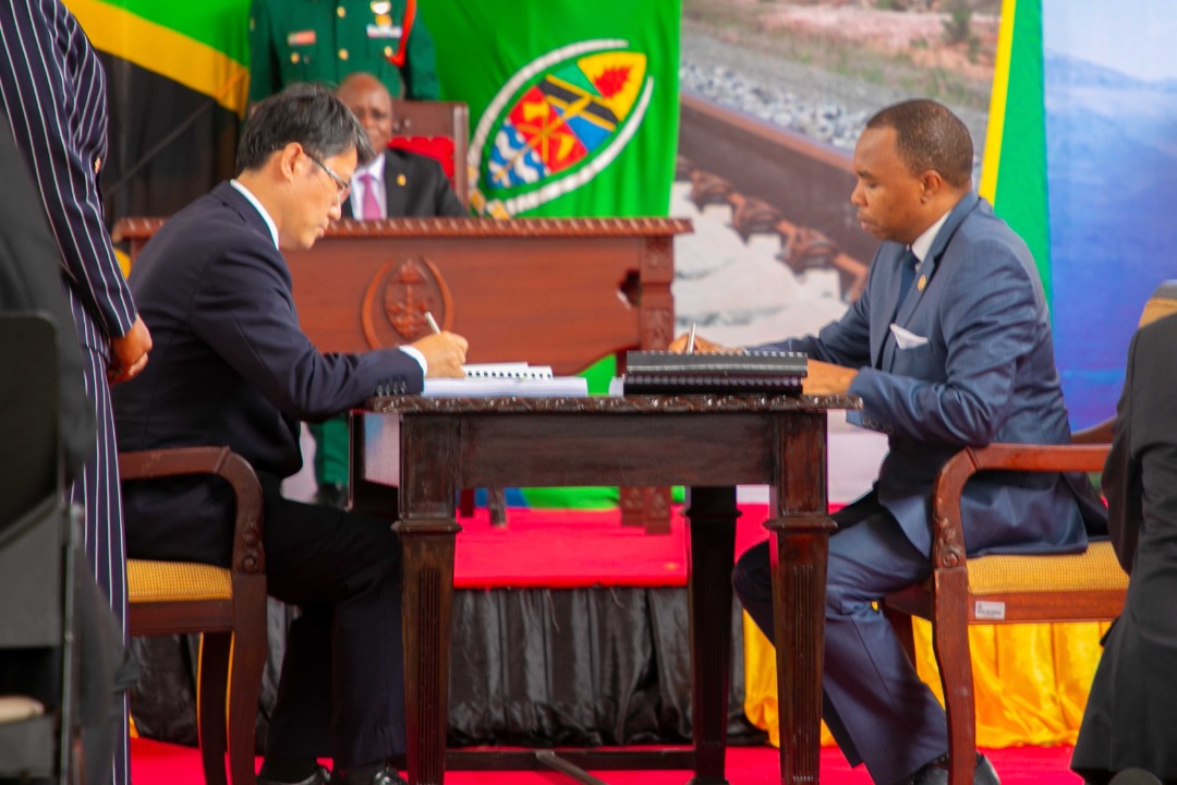 Today Tanzania Railways Corporation and China Civil Engineering Construction on behalf of their Governments signed Contract for Construction of 341 Kilometers mainline and Siding railway track. A 36 Months project will cost 3.0677 Trillions Tanzanian Shillings to its completion.