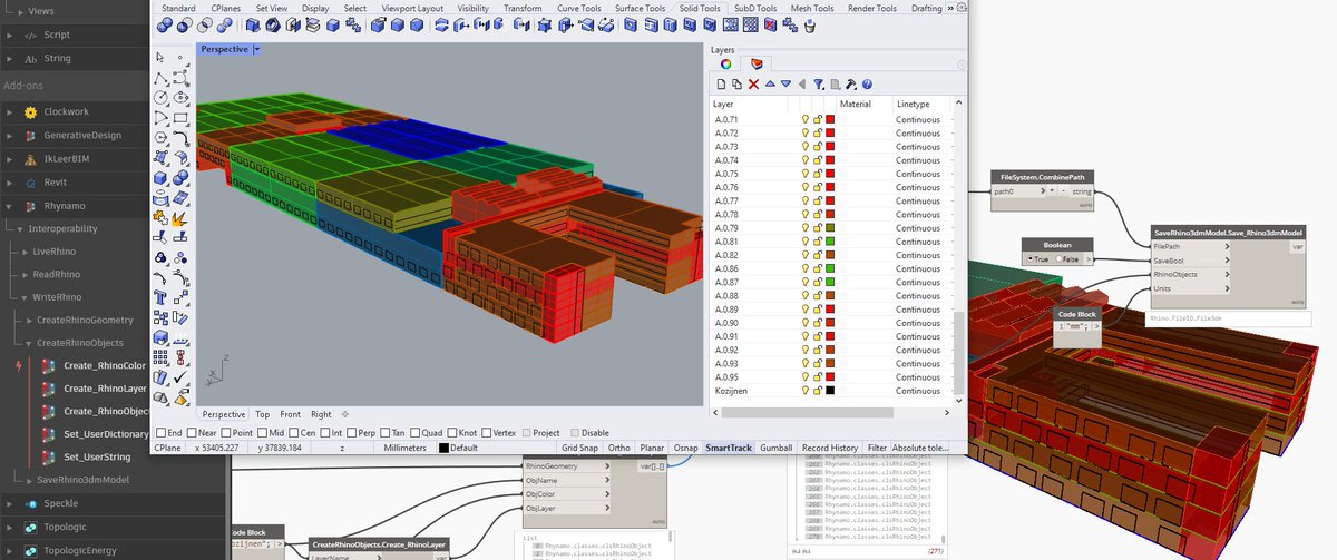 Really happy with the #Rhynamo package today. Sending a simplified and slightly modified model from #Revit with #Dynamo to #Rhino.