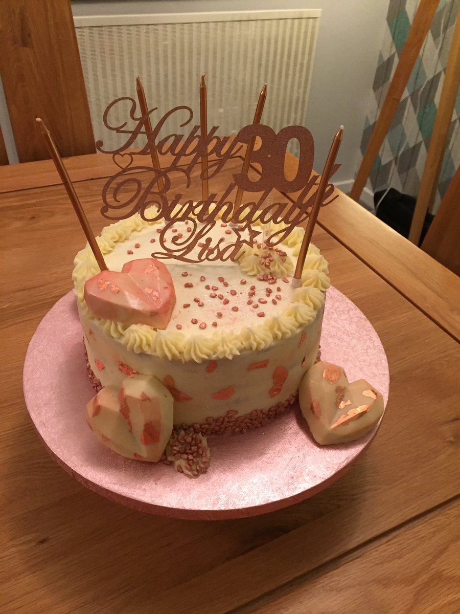 Loving this style of Birthday Cake! So quick and easy to do for my daughter in laws 30th Lockdown Birthday!White Chocolate and raspberry sponge. 🥰🥂🍾