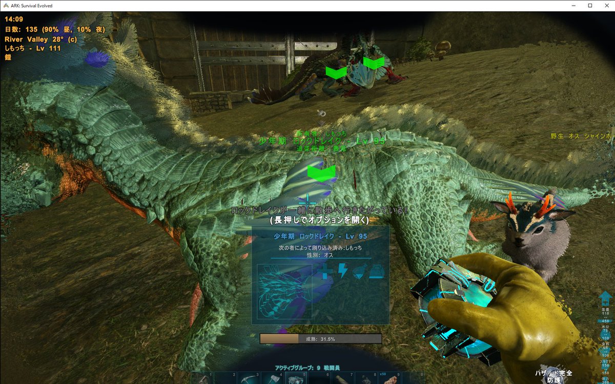 しもっち Arkアベ ロックドレイクの卵泥棒作業 とりあえず90以上で回収してみたけど180と 165が2個取れた 実用レベルでいうと90がギリかなぁ 失っても取り返せる程度には揃えた あと噂の散歩要求 寄り添い が結構出た Wiki通り中身は寄り添いだから