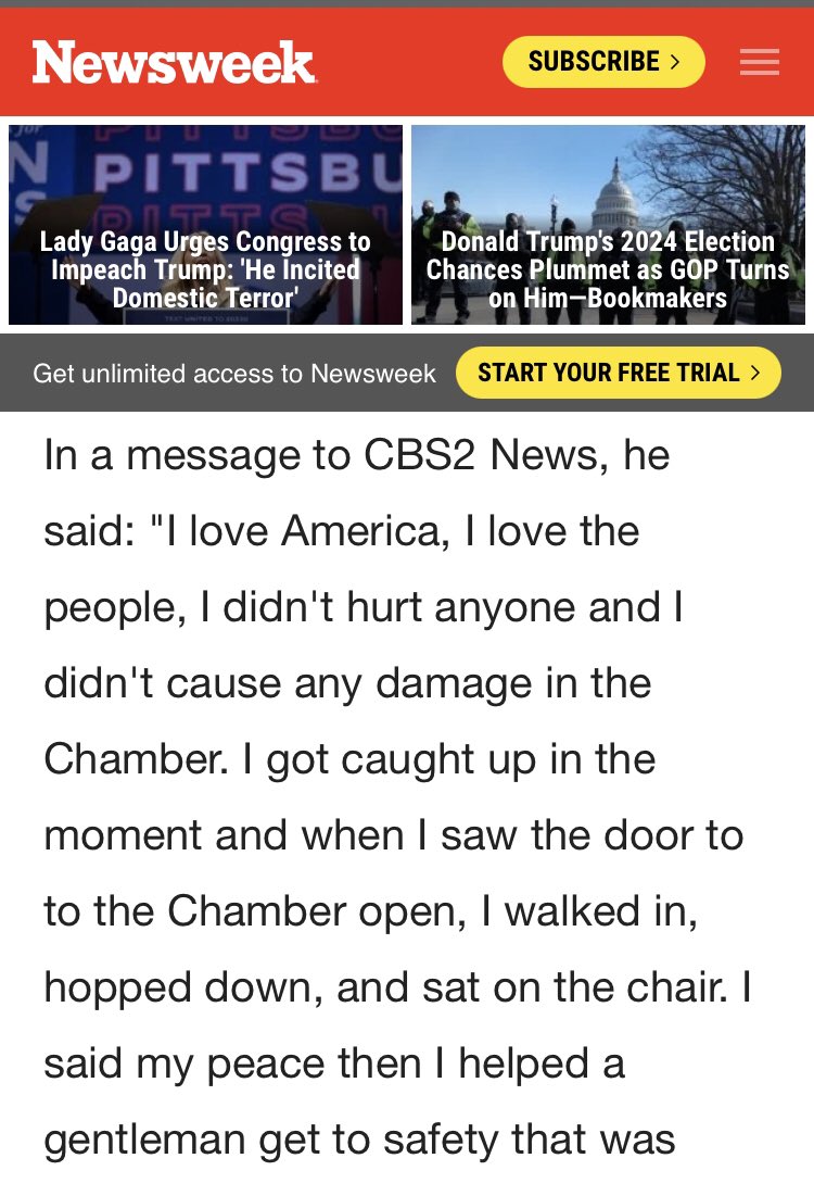 Like  @Newsweek you’re just going to use  @CBS2Boise’s exclusive quote and not even bother to link?  https://idahonews.com/more-to-watch/boise-man-goes-viral-after-making-his-way-onto-senate-floor