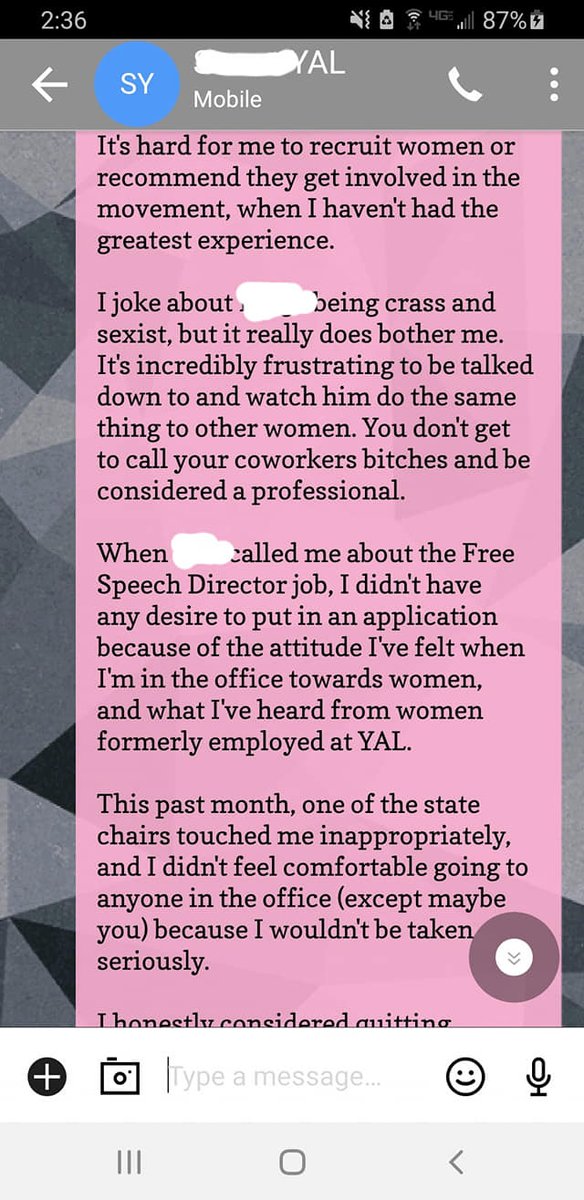 THREAD: I'm speaking up about my experience with sexual misconduct at Young Americans for Liberty @YALiberty  #YALtoo