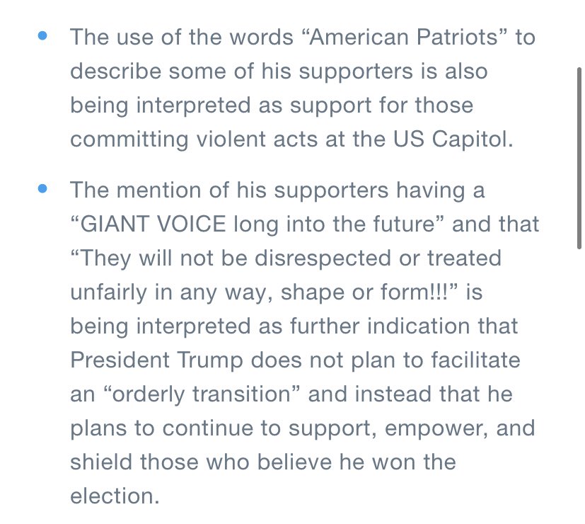 Seriously encourage everyone to read Twitter’s press release. It’s comical. Tweets sent BEFORE an event that there is no definitive proof was anything more than spontaneous psychotic idiocy are being picked apart word for word searching for hidden meanings & any non-conformity.