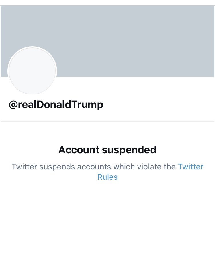 This doesn’t violate me. I protect you from the government, not from Twitter. President Trump has violated me more than Twitter ever could.