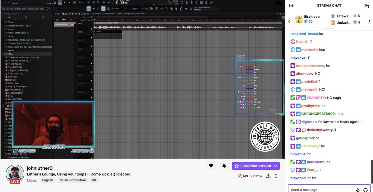 00williammorris's tweet image. love popping into @JohnLuther0's lounge to see the whole fam turning up with the #HC in the chat, love your community John! 🎶🔥🤘

💜 Twitch.tv/https://www.tw…

#hitcommand #Twitch #Twitchmusic #beatmakers #Music #culture #streaming