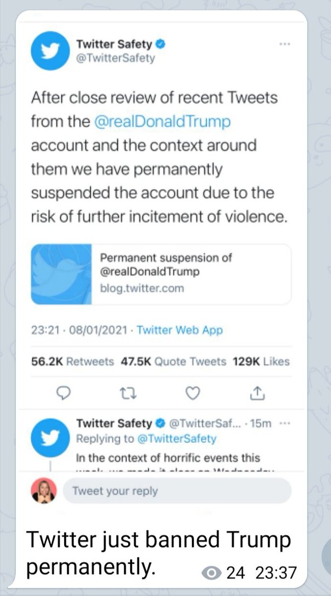 LinzCreates's tweet photo. Finally. Thanks to @thetwolauras for the Newswire update on this!

@TwitterSafety @Twitter
#TrumpOut https://t.co/eMKzxB0H4I