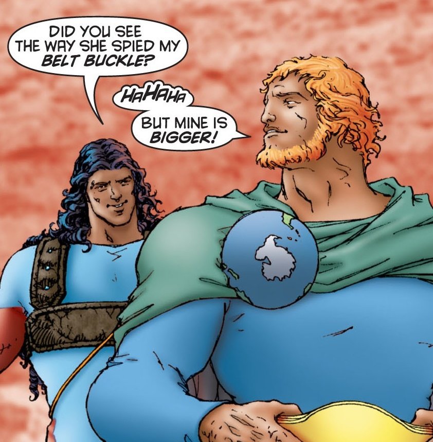 They're symbols of ancient mythological heroes, and the inherent toxic masculinity that exist in a lot of they're tales. That same toxicity also being represented by Lombard and even Superman in this issue too.