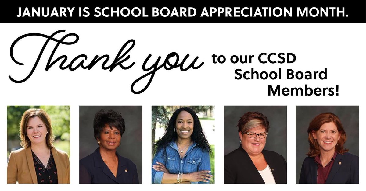 CCIC_CCSD's tweet photo. January is Board of Education Appreciation month and the CCIC wants to say THANK YOU to the CCSD Board of Education! We appreciate all you do for our district and the CCIC!
.
#boardofeducation #Appreciation #Thankyou #CCSD #futureforward #ccsdfutureforward https://t.co/6zZjBKwuV8