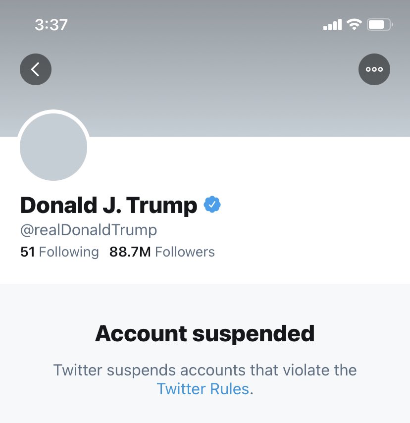 apscheele's tweet photo. RIP 🪦 shitty Twitter Account in Chief 
About God damn time. #Politics https://t.co/c8Ouopqw0e