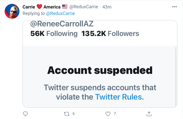 #TwitterPurge  Some of our favorite kooks have been banned by twitter including @GenFlynn and Sidney Powell.
An account I follow has been suspended @Leahr77 I commented at her for months to no avail. The level of delusion appeared to be getting worse. #Trump #CapitolRiots