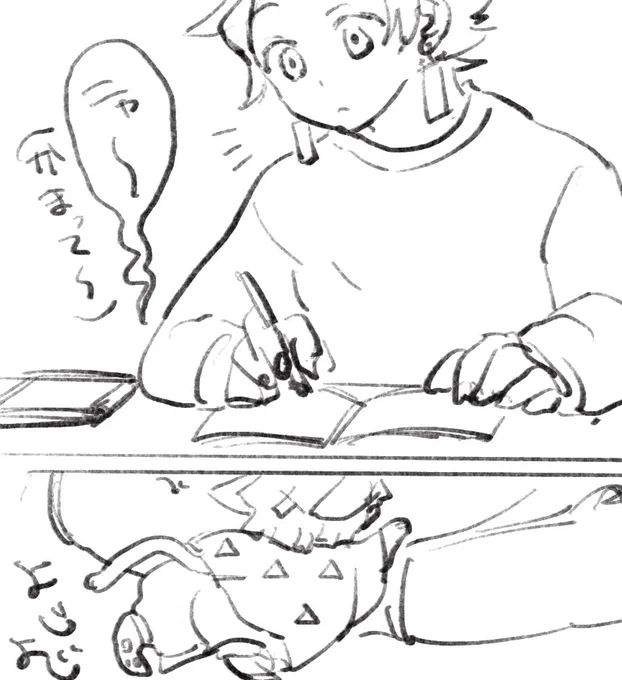 昨日はかきながらねおちしてたな...  (※ケモ化,猫化) 