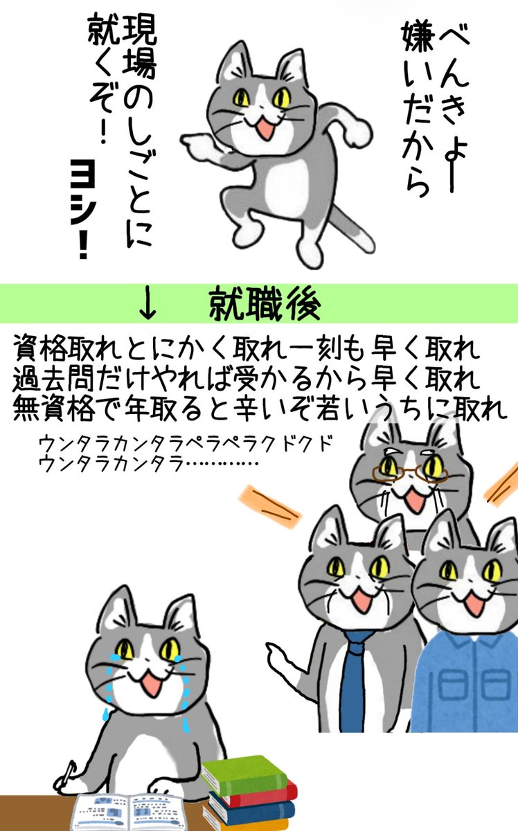 勉強からは逃げられない #現場猫 