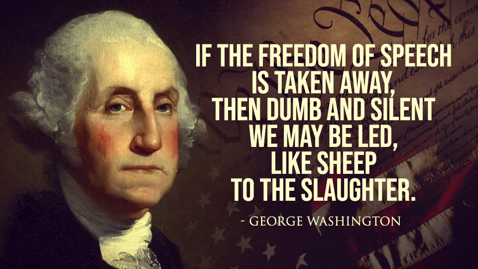 THE PRESIDENT OF THE UNITED STATES HAS BEEN SILENCED. 'If the freedom of speech is taken away, then dumb and silent we may be led, like sheep to the slaughter.' - George Washington - The Father of the Nation 🇺🇸 #FreeSpeech #Censorship